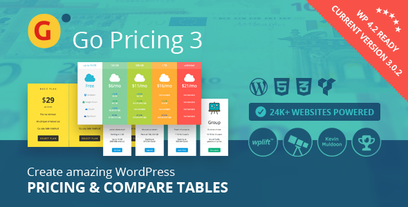 Go Pricing - плагін WordPress для крутих та адаптивних прайс-таблиць