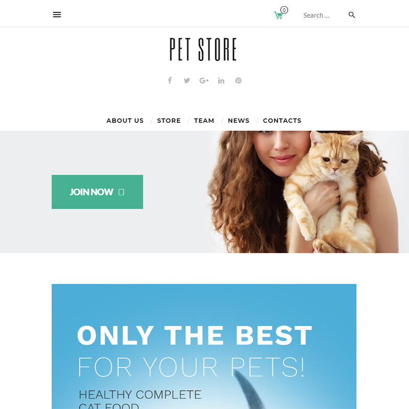 PetStore шаблон для Вордпресс.
