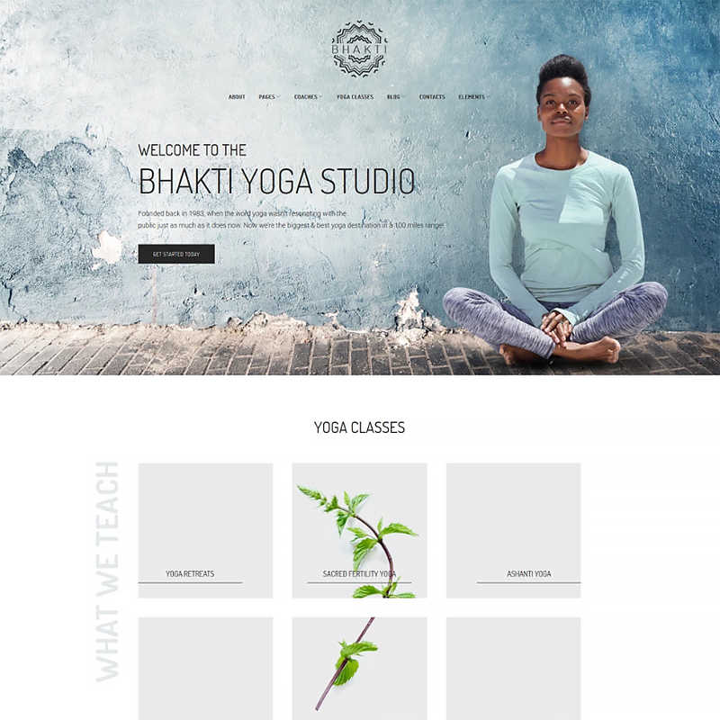 Bhakti - шаблон WordPress сайта йога-студии
