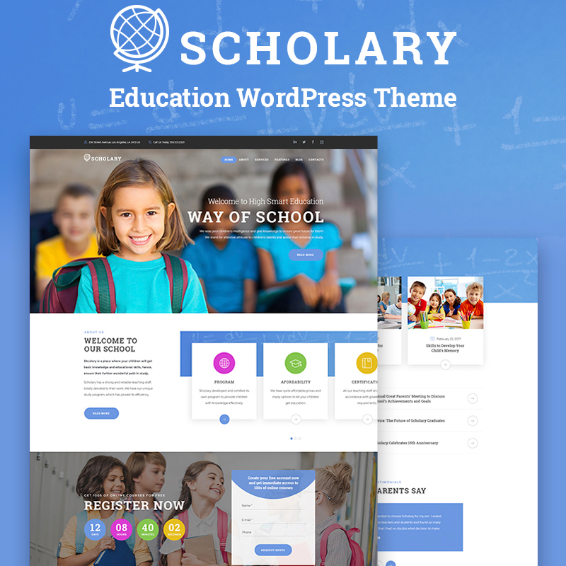 WordPress шаблон Scholary - Primary School
