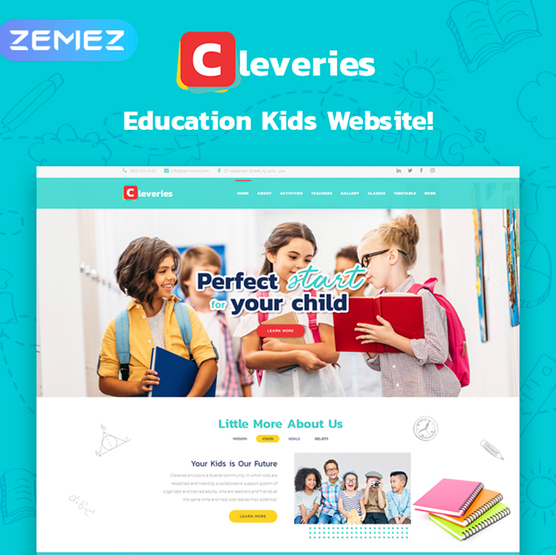 WordPress шаблон Cleveries - Education Kids Elementor