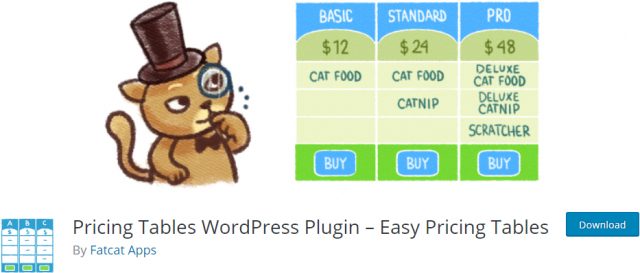 полезные плагины для таблиц цен WordPress