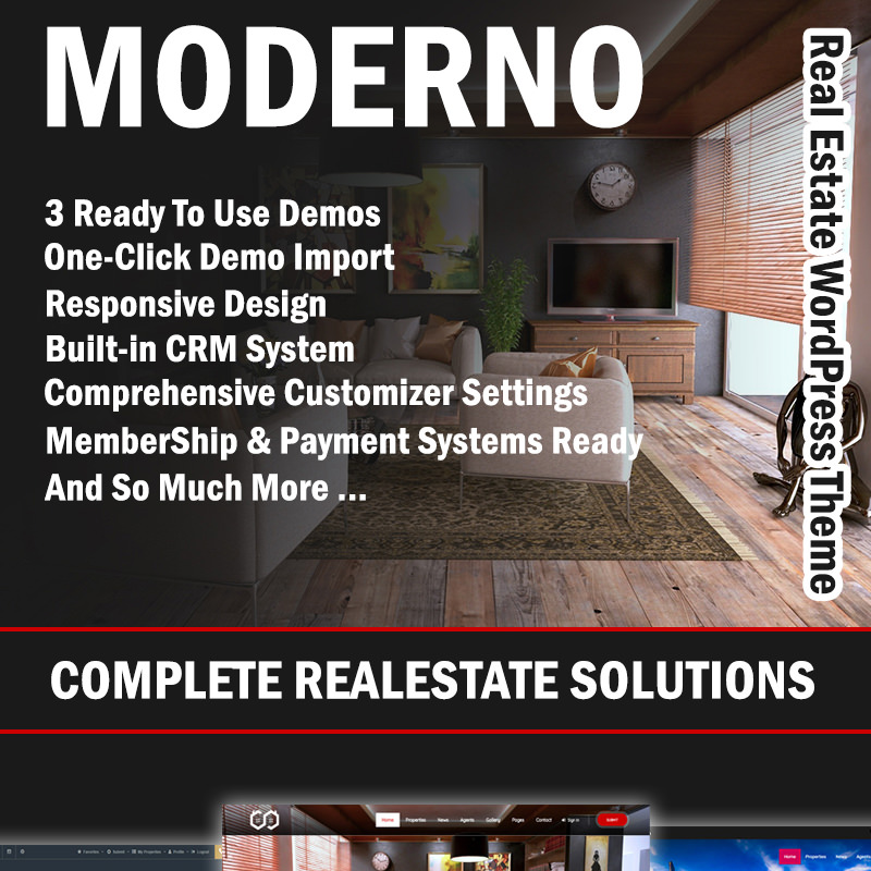WordPress шаблон Moderno - Real Estate Premium