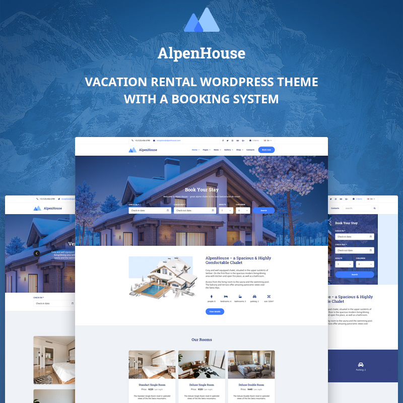WordPress шаблон AlpenHouse - Vacation Rental