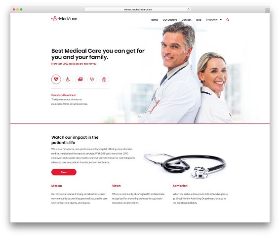 найкращі прості теми WordPress для лікарів та медичних організацій 2019