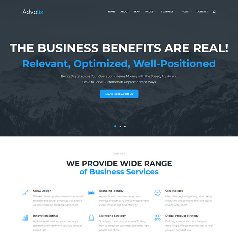 WordPress шаблон Advolix - Consulting Services