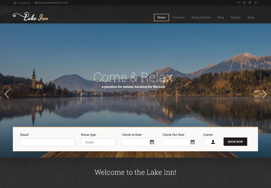 LakeInn - Inn, Resort & Hotel WordPress Theme