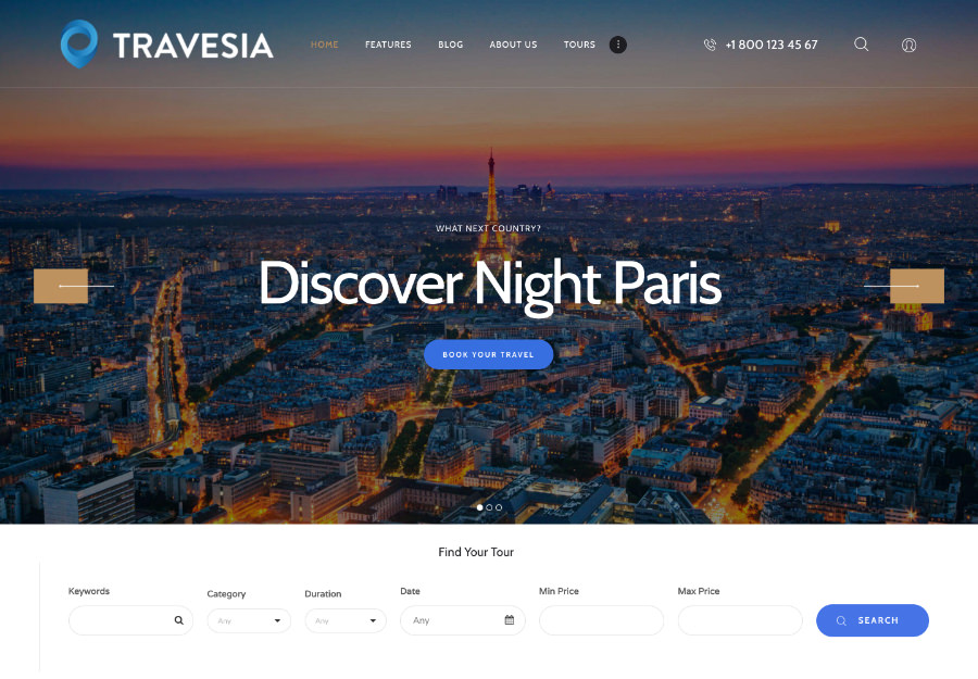 Travesia | A Travel Agency WordPress Theme