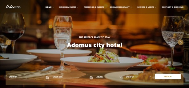Adomus тема WordPress для отелей