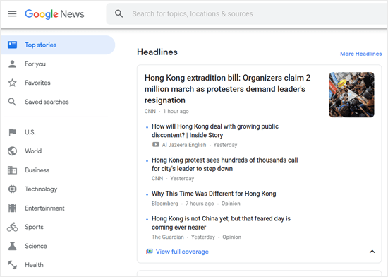 Google News сайт-агрегатор новин