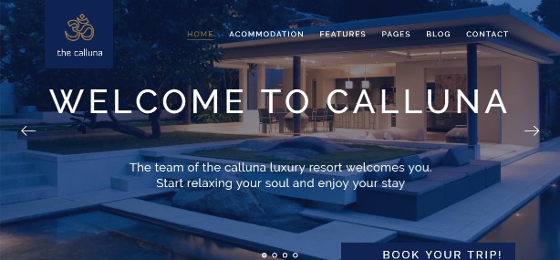 Hotel Calluna тема WordPress для готелів