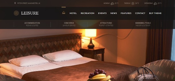 Leisure тема WordPress для готелів