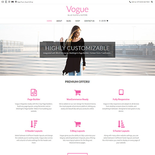 З Vogue можна створити чистий та елегантний сайт без технічних знань