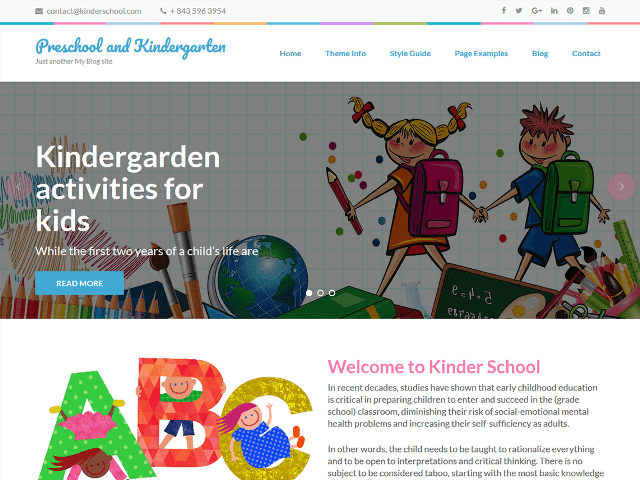 Шаблон Вордпрес Preschool and Kindergarten