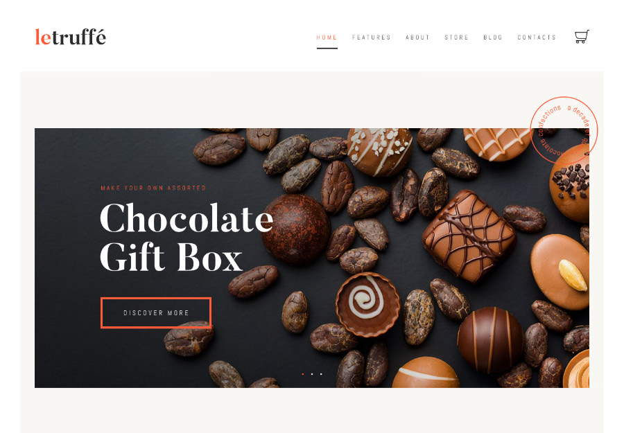 Le Truffe | Chocolate Sweets & Candy Store WordPress Theme