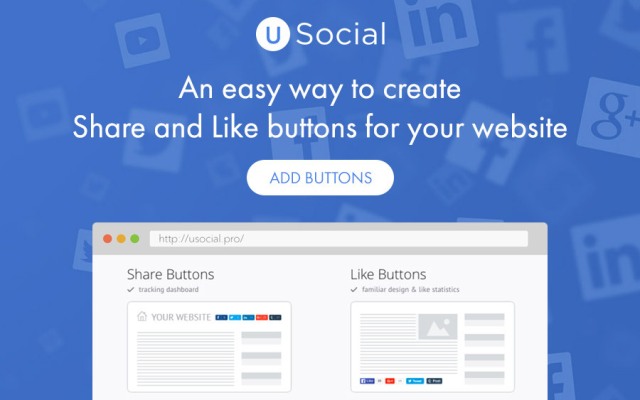 uSocial – сервис для создания кнопок социальных сетей и лайков для любого веб-сайта WordPress