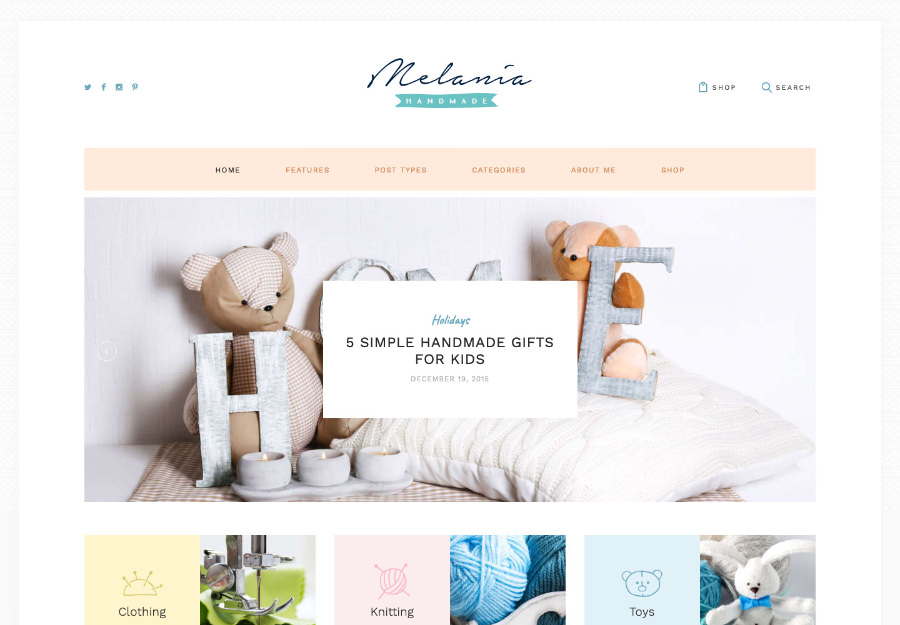 Меланія | Блог ручної роботи та магазин ремесел Арістична тема WordPress