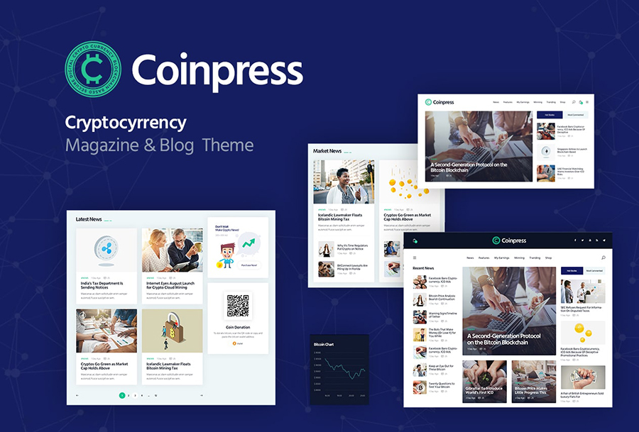Coinpress | ICO Cryptocurrency Magazine & Blog WordPress Theme