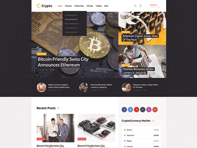 Crypton | мультицільовий шаблон WordPress для криптовалютного сайту та фінансового консультанта