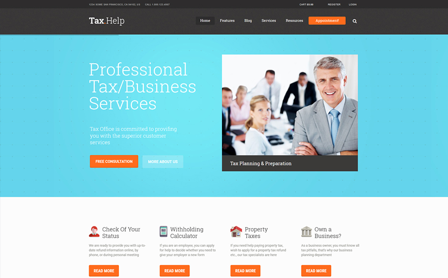 Tax Help | Finance & Accounting Adviser WordPress Theme