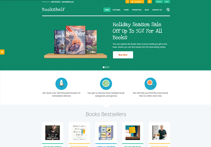 Книжкова полиця | Книга та медіа Інтернет-магазин WordPress Theme