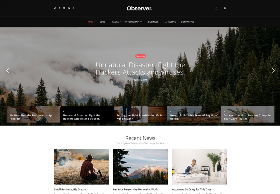 Daily Observer - A Modern Magazine & News Портал WordPress Theme