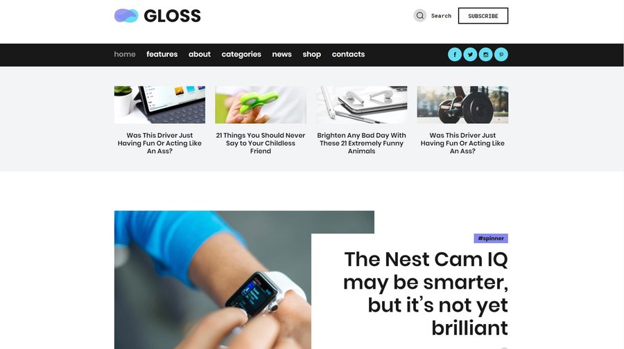 Gloss | Viral News Magazine WordPress Blog Theme + Shop