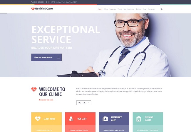 Health & Care | WordPress шаблон для врача, медицинского центра