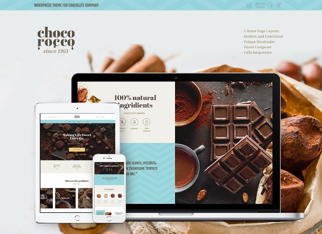 Шоколадная компания WordPress Theme