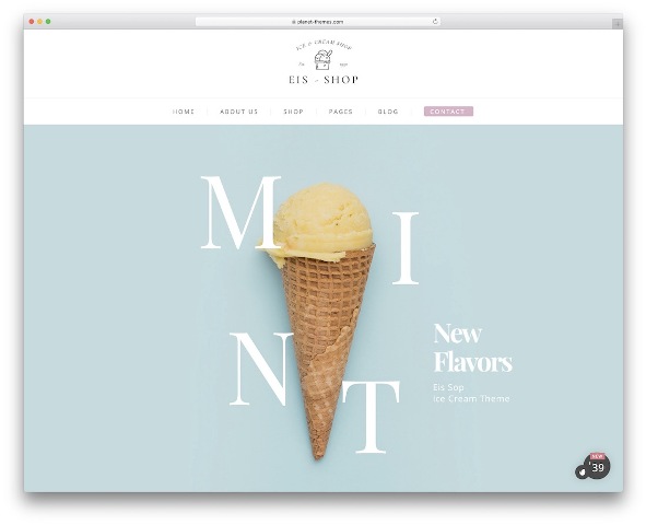 Магазин морозива WordPress тема