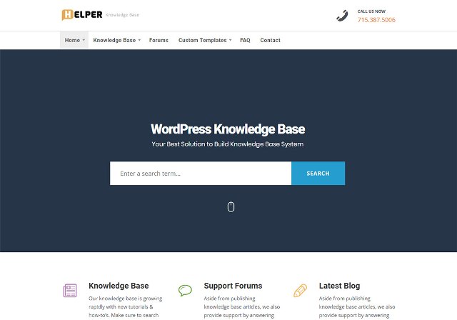 Helper – це тема сайту бази знань чи підтримки