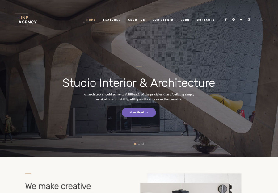 Line Agency | Interior Design & Architecture WordPress Theme