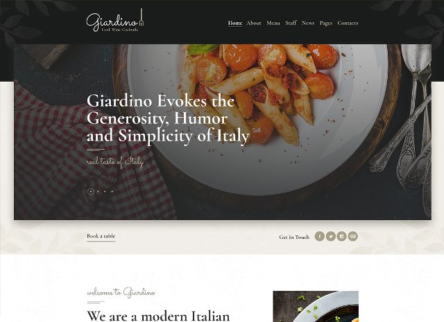 Тема WordPress для итальянского ресторана и кафе