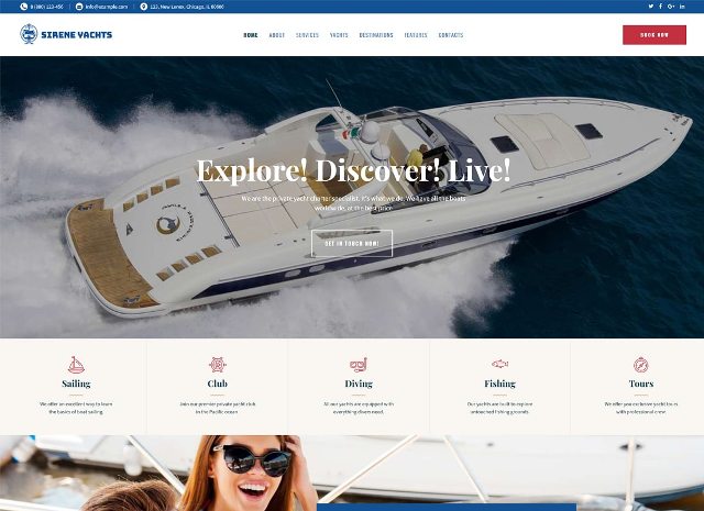 Тема WordPress по аренде яхт и лодок