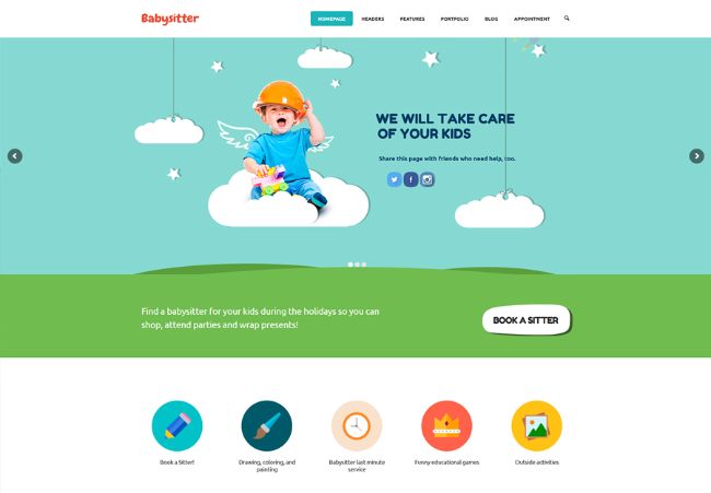 Kids Care | WordPress мульти-целевой WordPress шаблон для детского магазина