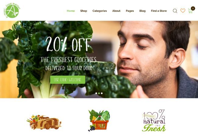 A-Mart - Тема WordPress для магазину органічних продуктів