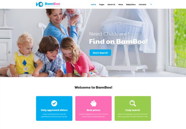BamBoo - Child Care & Kids Babysitting Children WordPress Theme
