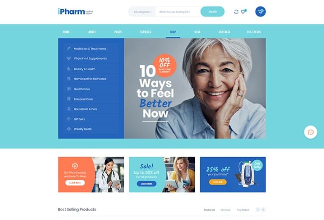 IPharm - Інтернет-аптека та медична тема WordPress