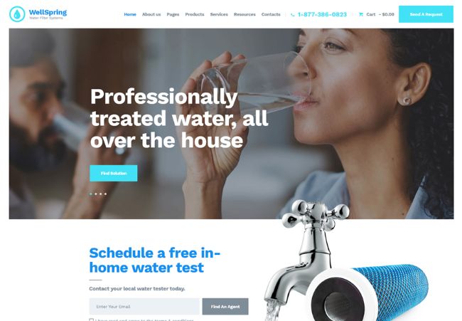 WellSpring | Тема WordPress для аквафільтрів та доставки питної води