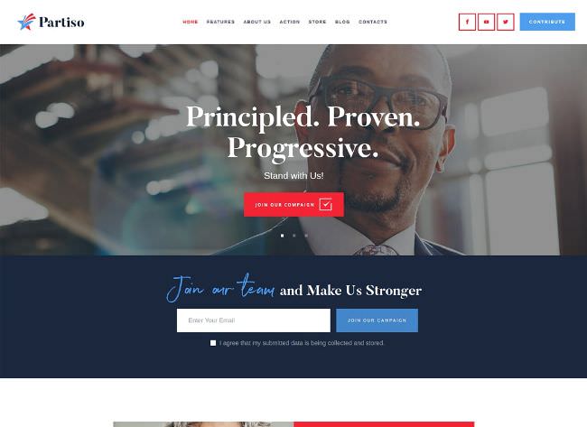 Partiso | Політичний WordPress Theme for Party & Candidate