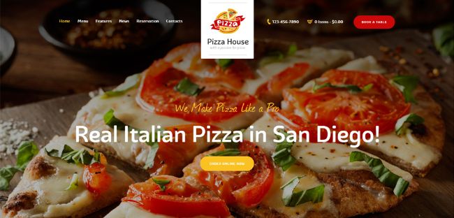 Премиум шаблоны WordPress для сайта пиццерий, кафе, ресторанов, работающих на вынос