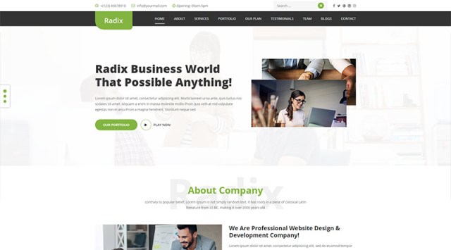Radix Multipurpose шаблон для будь-якого типу бізнес-сайту
