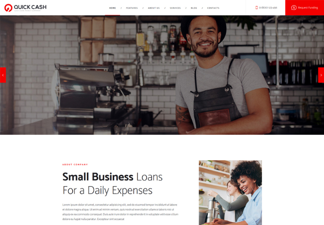 Quick Cash | Loan Company & Finance Advisor WordPress Theme