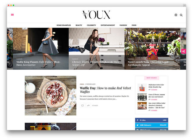 the voux - тема модного блогу