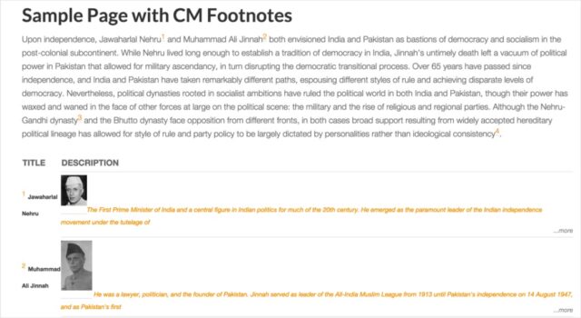 CM Footnotes example