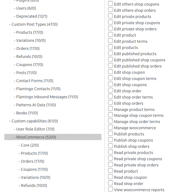 adjust role capabilities