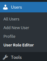 user menu