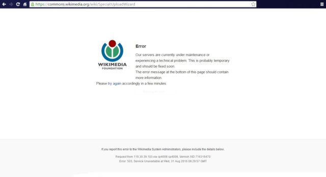 Server Error 503 web site