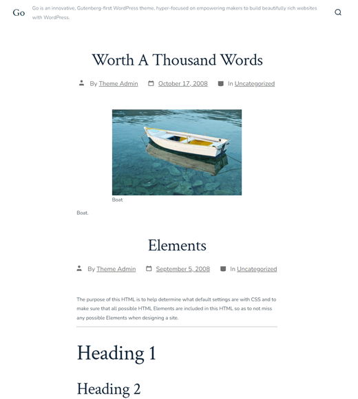 go wordpress resume theme