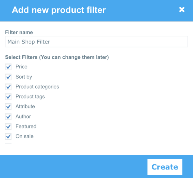 open product filter